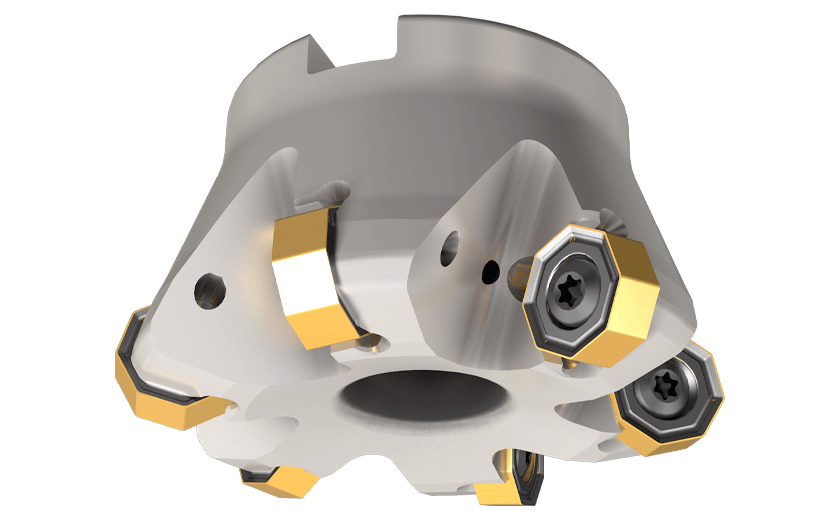 High-Feed Milling Cutter, Carrying Square or Octagonal Double-Sided Inserts with 8/16 Cutting Edges
