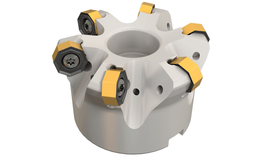 Fast Feed Milling Cutter, Multifunctional, for Octagonal and Square Insert Contours with Various Entery Angles