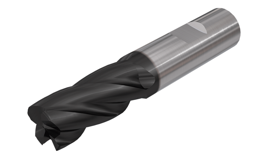 4 Flute Endmills with Different Helix (35 & 37°) and Variable Pitch for Chatter Dampening with Assorted Radii
