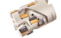 Extended Flute Shell Mills Using H490 ANKX 09.. Double-Sided Rectangular Inserts with 4 Helical Cutting Edges
