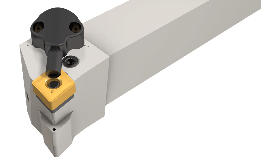 Lever Lock Toolholders for 80° Negative Rhombic Inserts with Channels for High Pressure Coolant