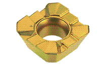 Square Milling Insert with Chip Splitting Serrated Cutting Edge, for 45° Roughing