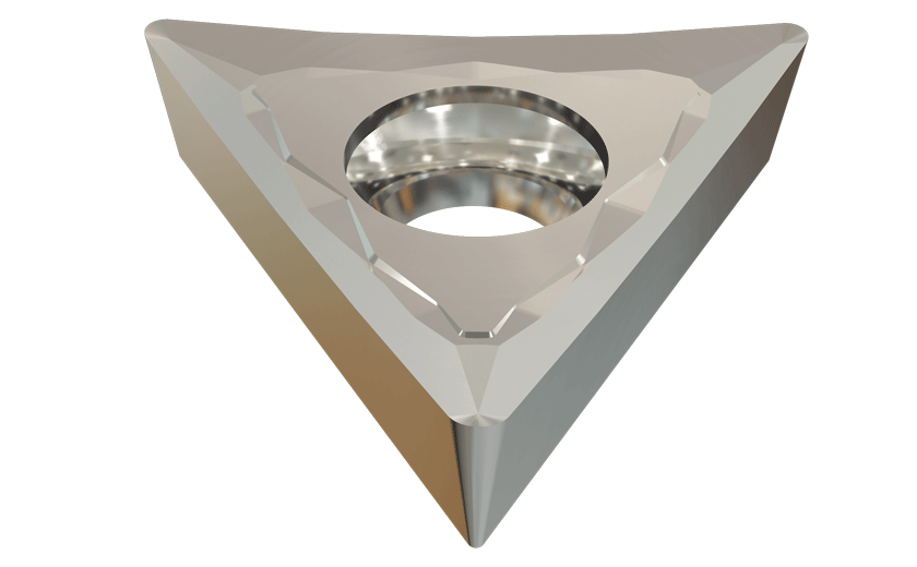 Triangular 7° Positive Flank, Very Positive Rake Angle and Sharp Cutting Edge for Machining Aluminum