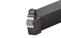 Clamp-lock holders for ceramic square negative inserts. Used for longitudinal and face turning.