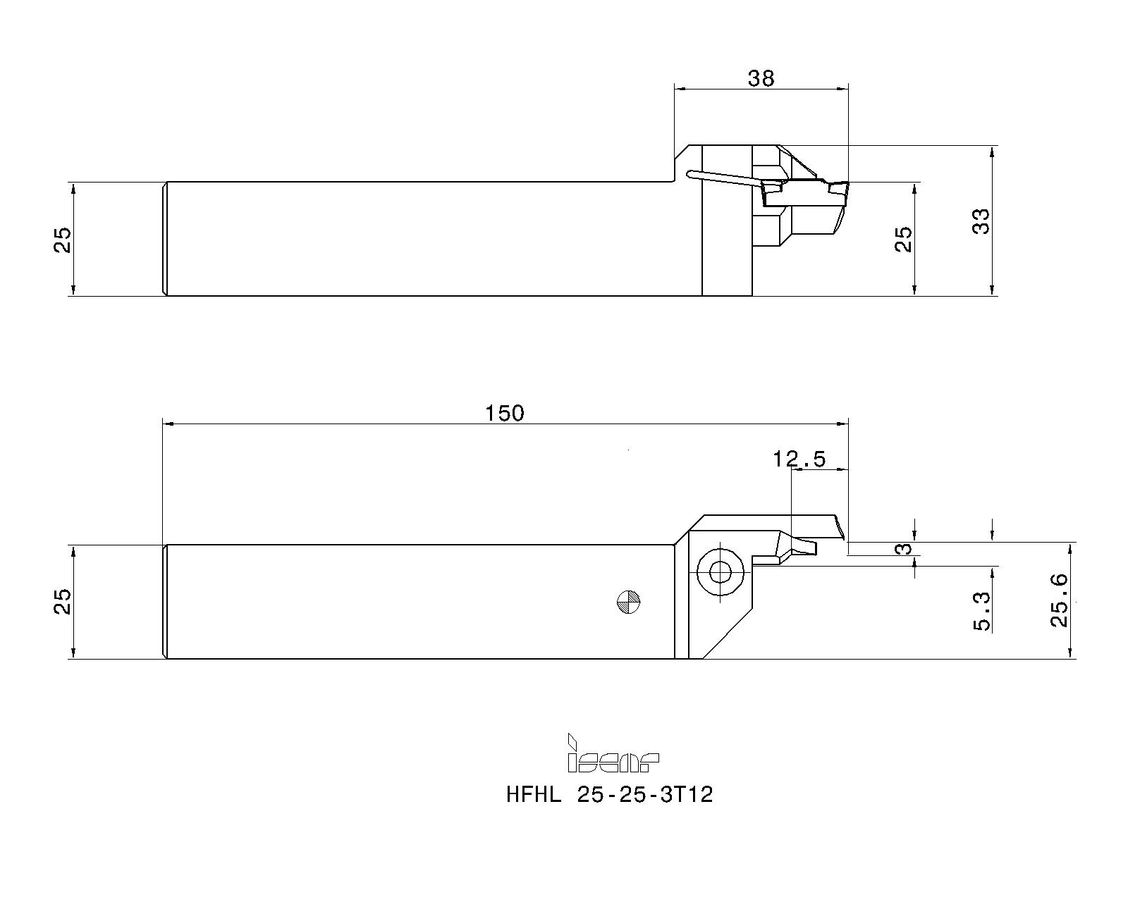 Iscar ‎HFHL 25-25-3T12 Klemmhalter Stechhalter 