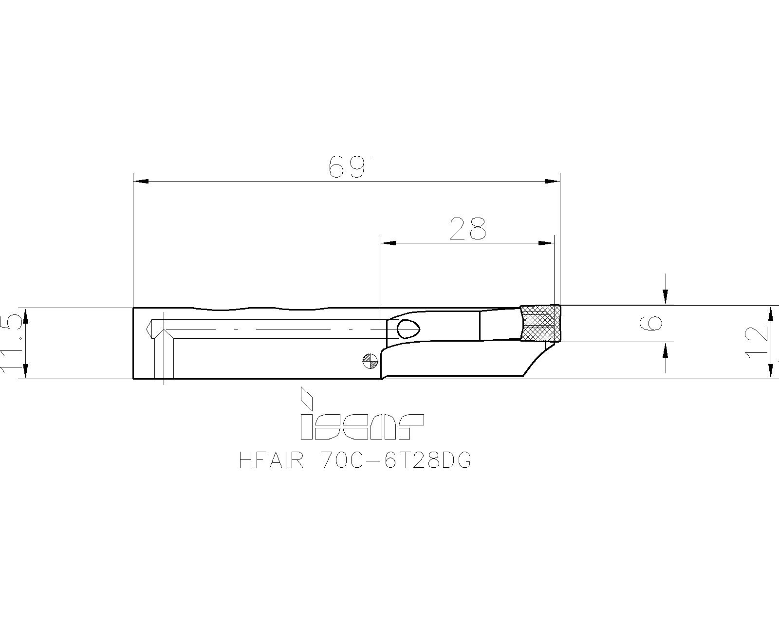 ISCAR HOLDER HFAIR 70C-6T28DG 