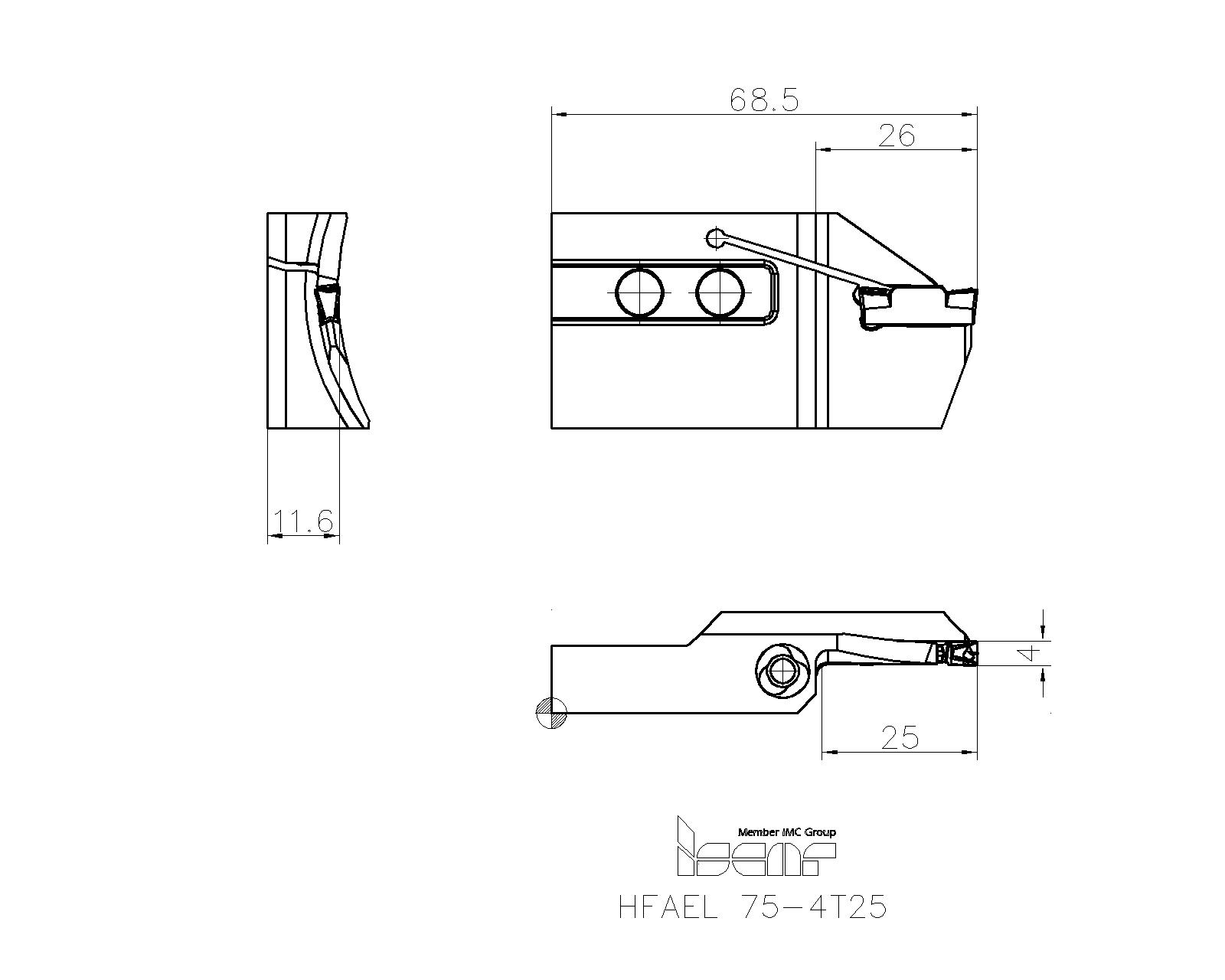 ISCAR Cutting Tools - Metal Working Tools - HFAER/L-4 : 2550069