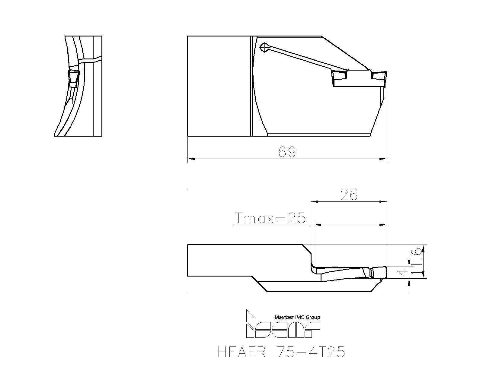 ISCAR Cutting Tools - Metal Working Tools - HFAER/L-4 : 2550077