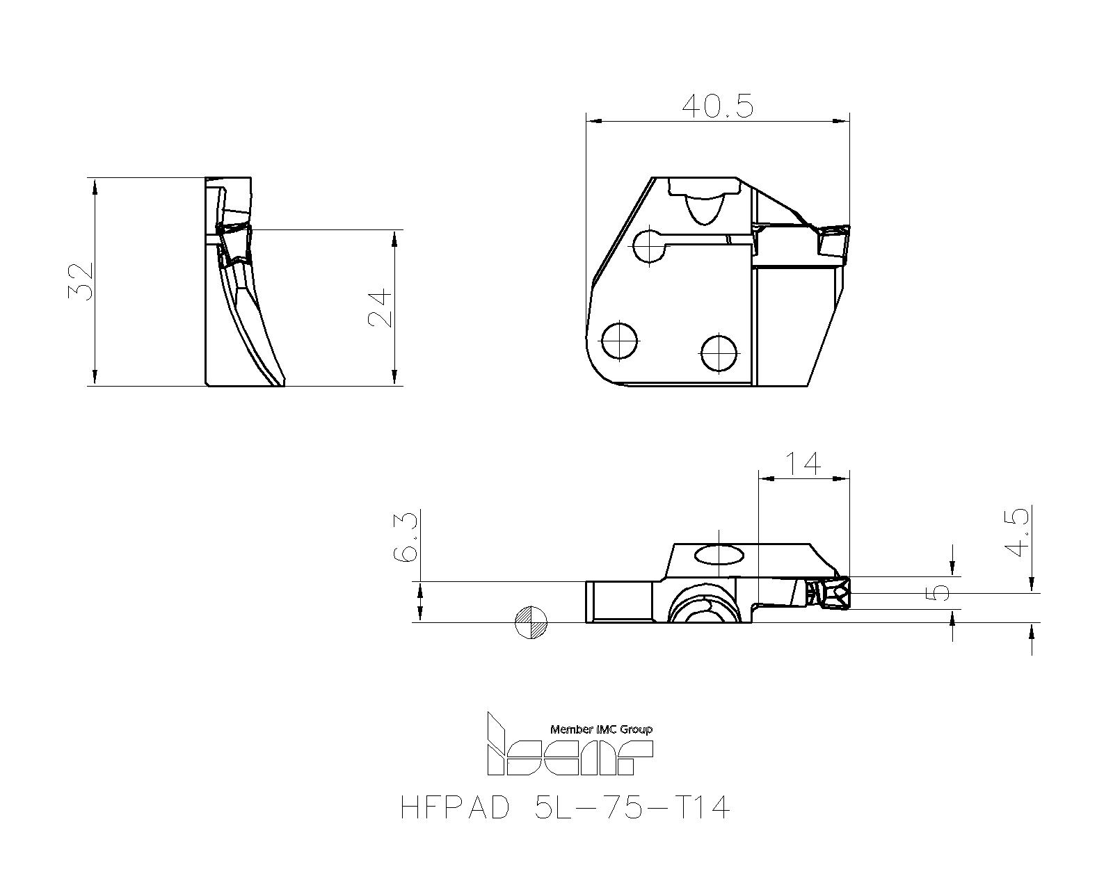 イスカル ヘリフェース HFPAD 3L-65-T18-