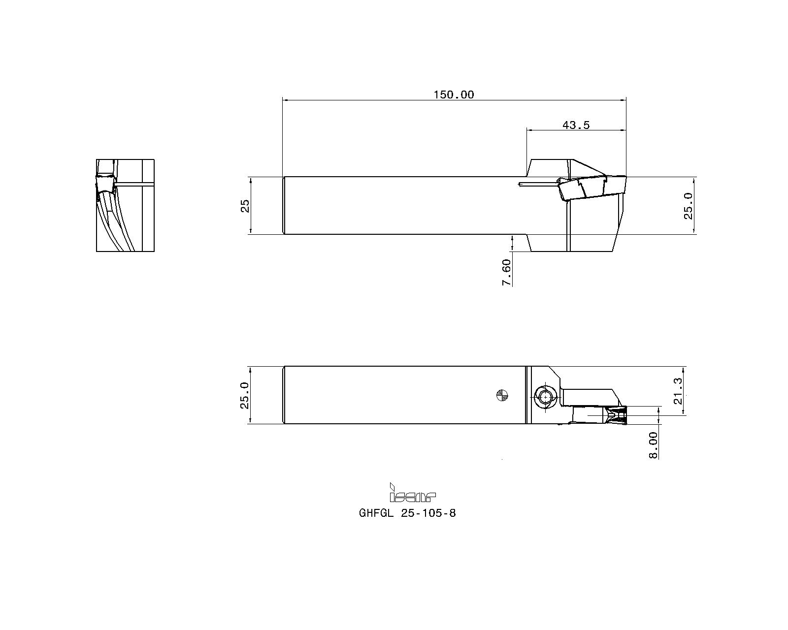 イスカル カットグリップ ホルダー GHFGR/L-8 GHFGL 25-80-8 イスカルジャパン(株) 製造、工場用