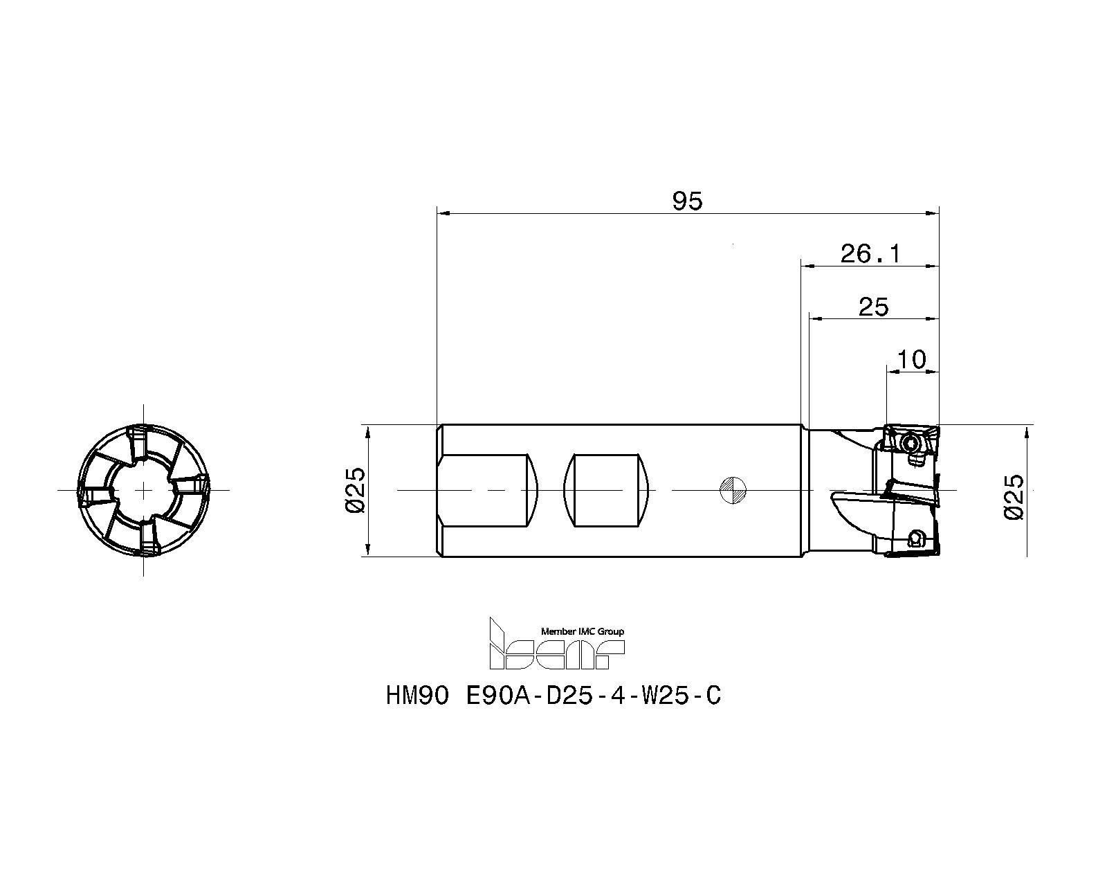 ISCAR Cutting Tools - Metal Working Tools - HM90 E90A-10 : 3101689