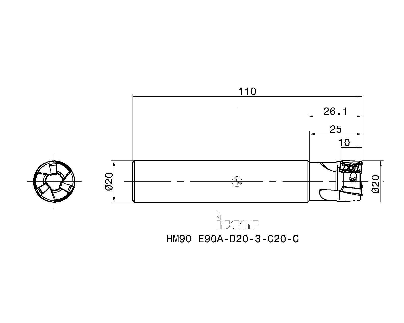 ISCAR Cutting Tools - Metal Working Tools - HM90 E90A-10 : 3101773