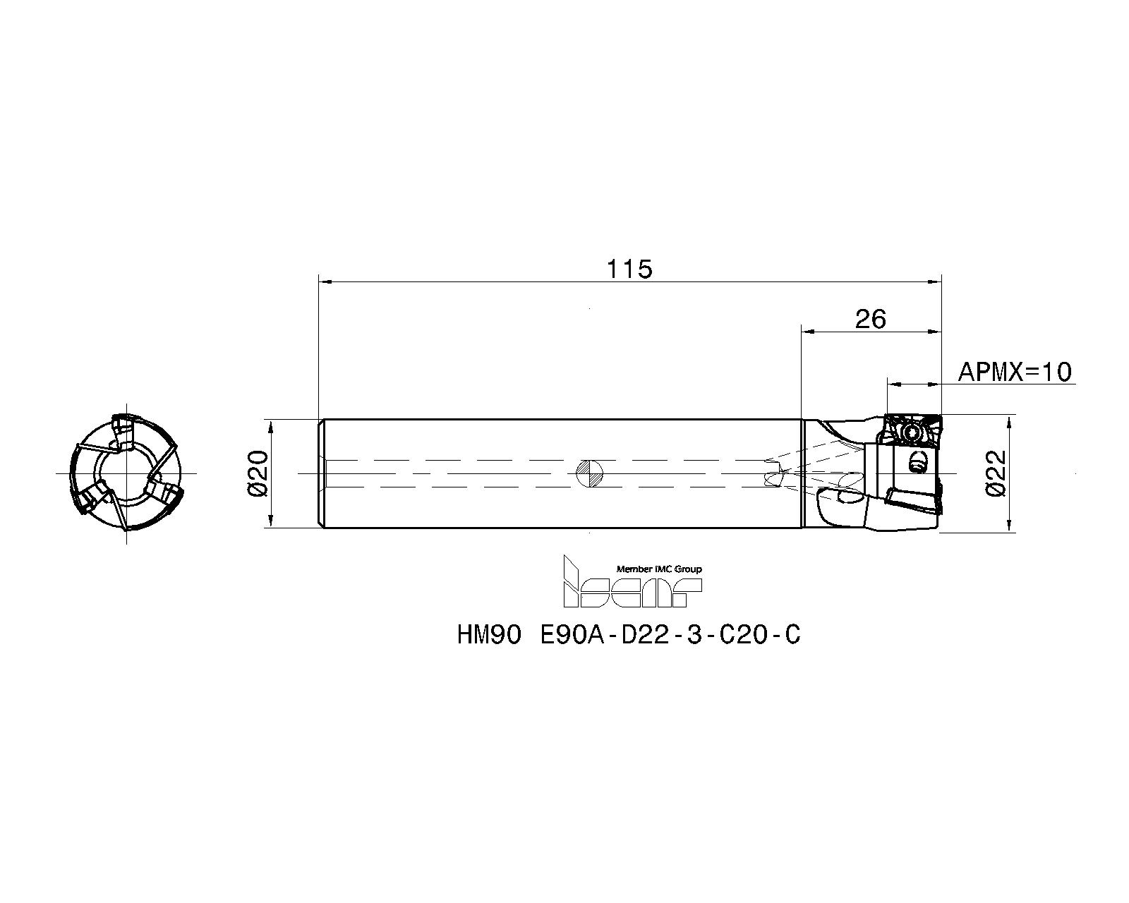 ISCAR Cutting Tools - Metal Working Tools - HM90 E90A-10 : 3101820