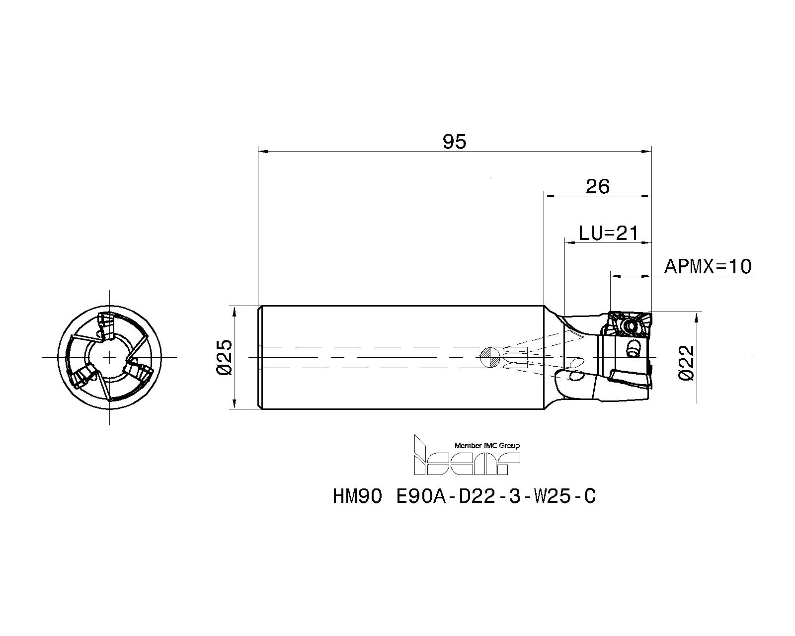 ISCAR Cutting Tools - Metal Working Tools - HM90 E90A-10 : 3101821