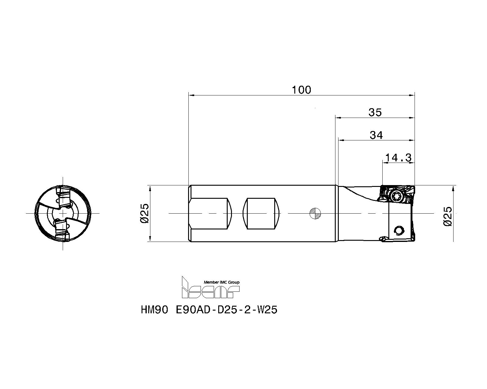 ISCAR Cutting Tools - Metal Working Tools - HM90 E90AD-15