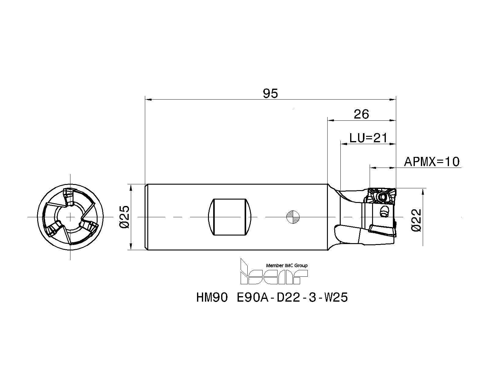 ISCAR Cutting Tools - Metal Working Tools - HM90 E90A-10 : 3101906