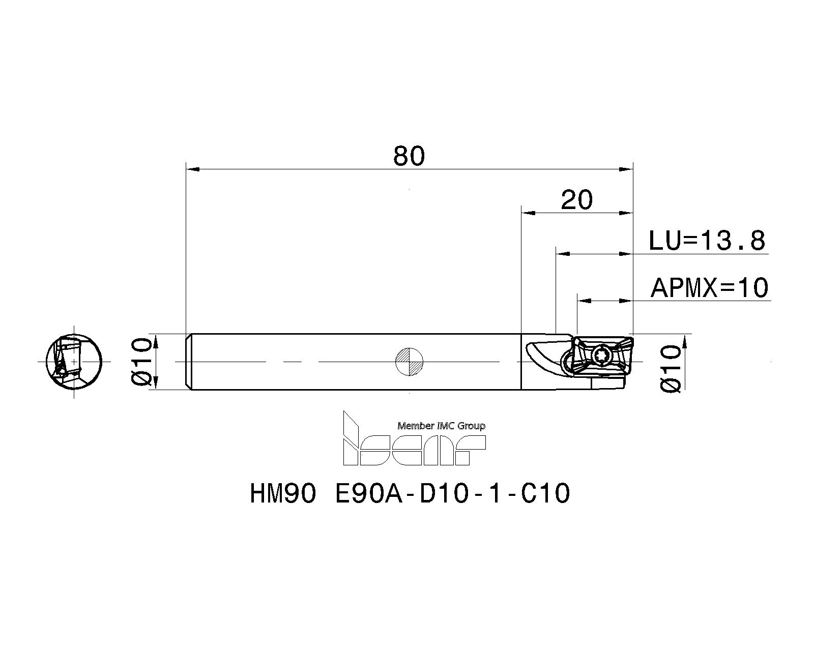 ISCAR Cutting Tools - Metal Working Tools - HM90 E90A-10 : 3101919