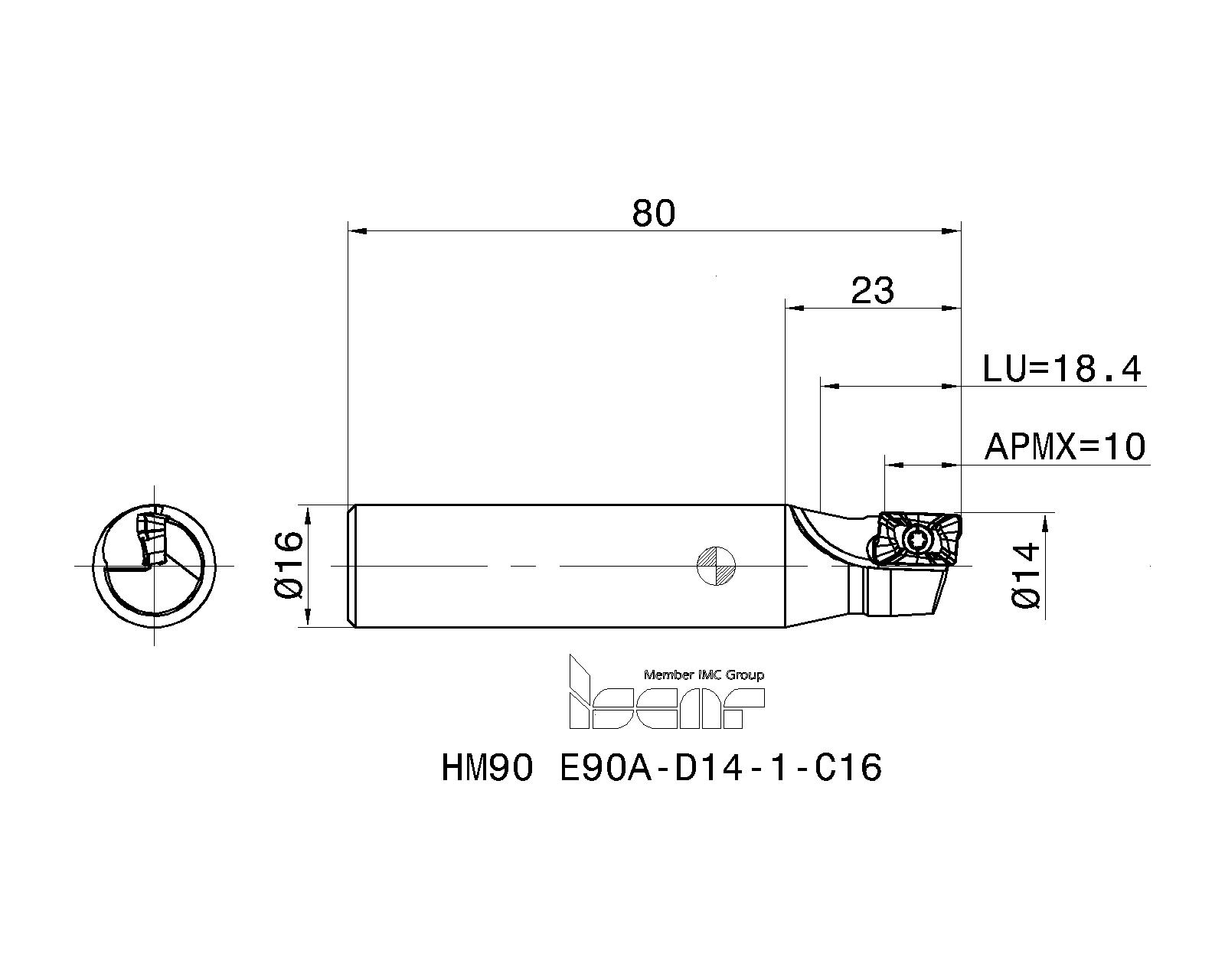 ISCAR Cutting Tools - Metal Working Tools - HM90 E90A-10 : 3101923 