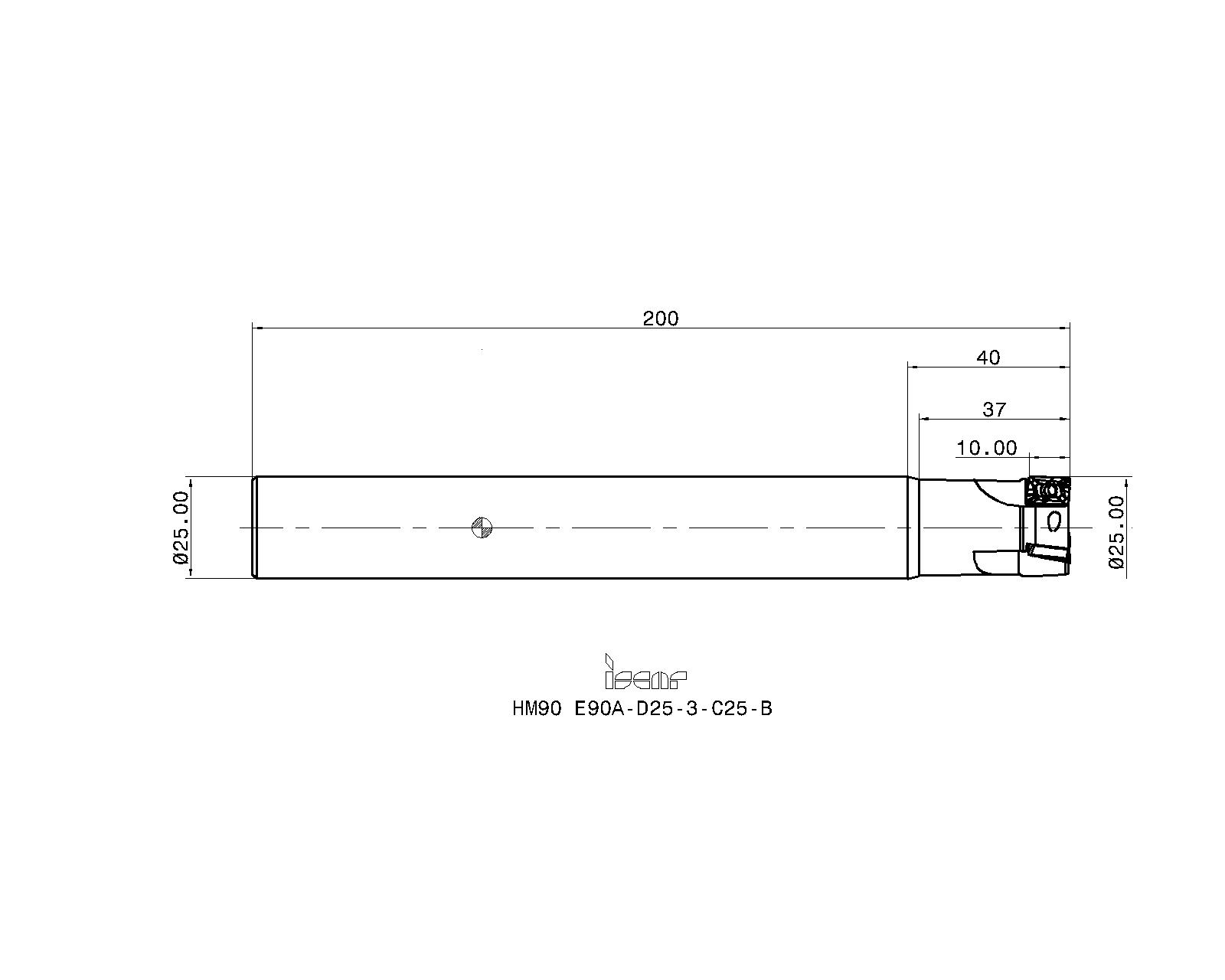 イスカル ヘリ2000 エンドミル HM90 E90A HM90E90A-D25-4-C25 イスカルジャパン(株) - 1