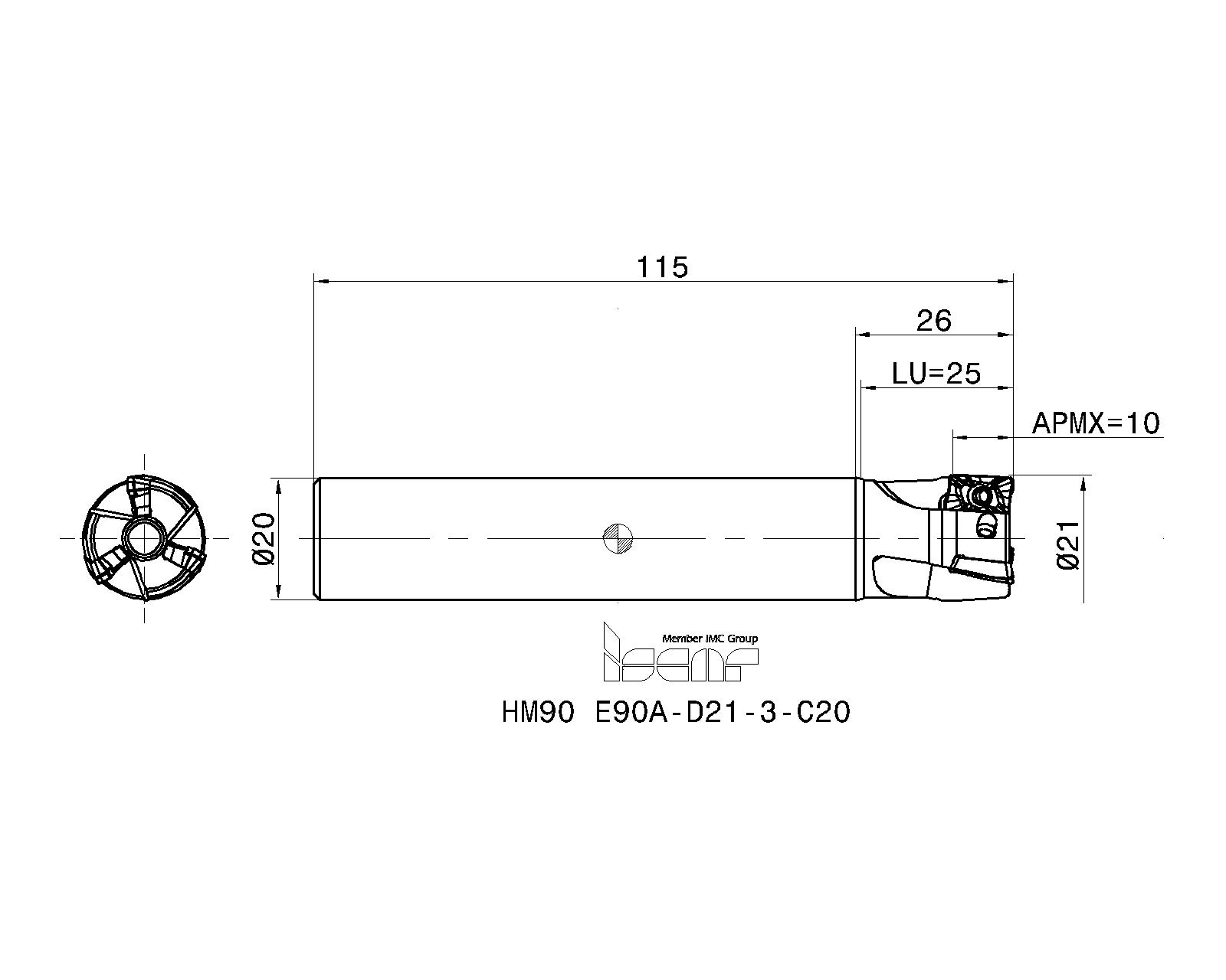 ISCAR Cutting Tools - Metal Working Tools - HM90 E90A-10 : 3103008