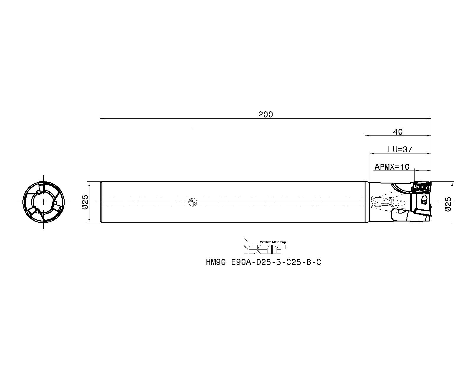 ISCAR Cutting Tools - Metal Working Tools - HM90 E90A-10 : 3103658