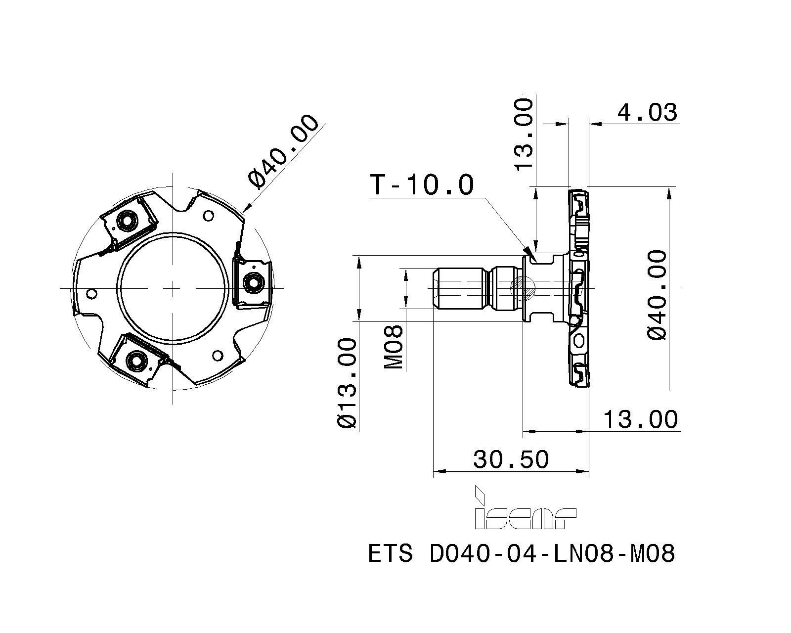 ISCAR Cutting Tools - Metal Working Tools - ETS-LN08-M : 3103670