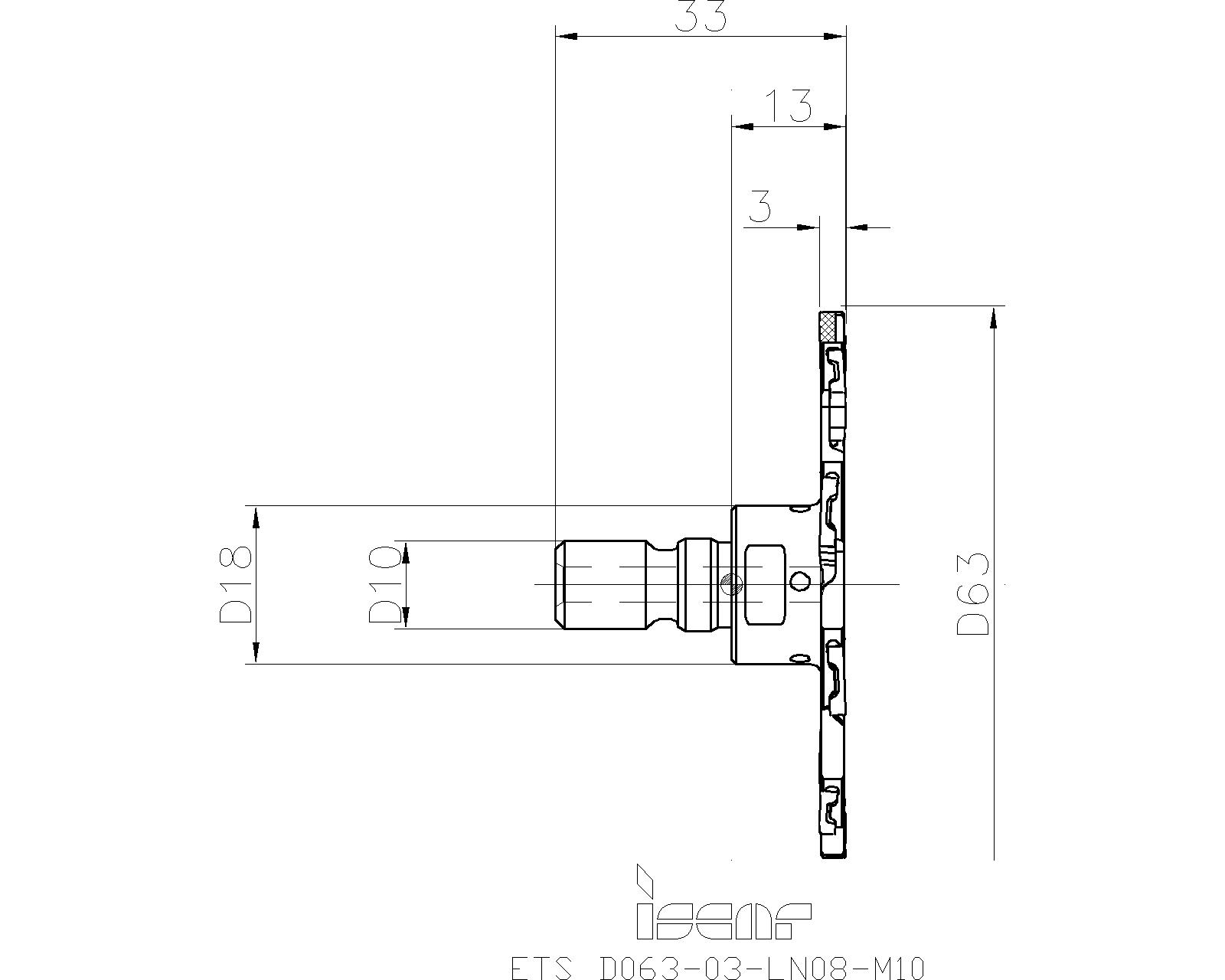 ISCAR ETS D063-04-LN08-M10  Nut + und Scheibenfräser FLEXFIT Schnittstelle NEU 