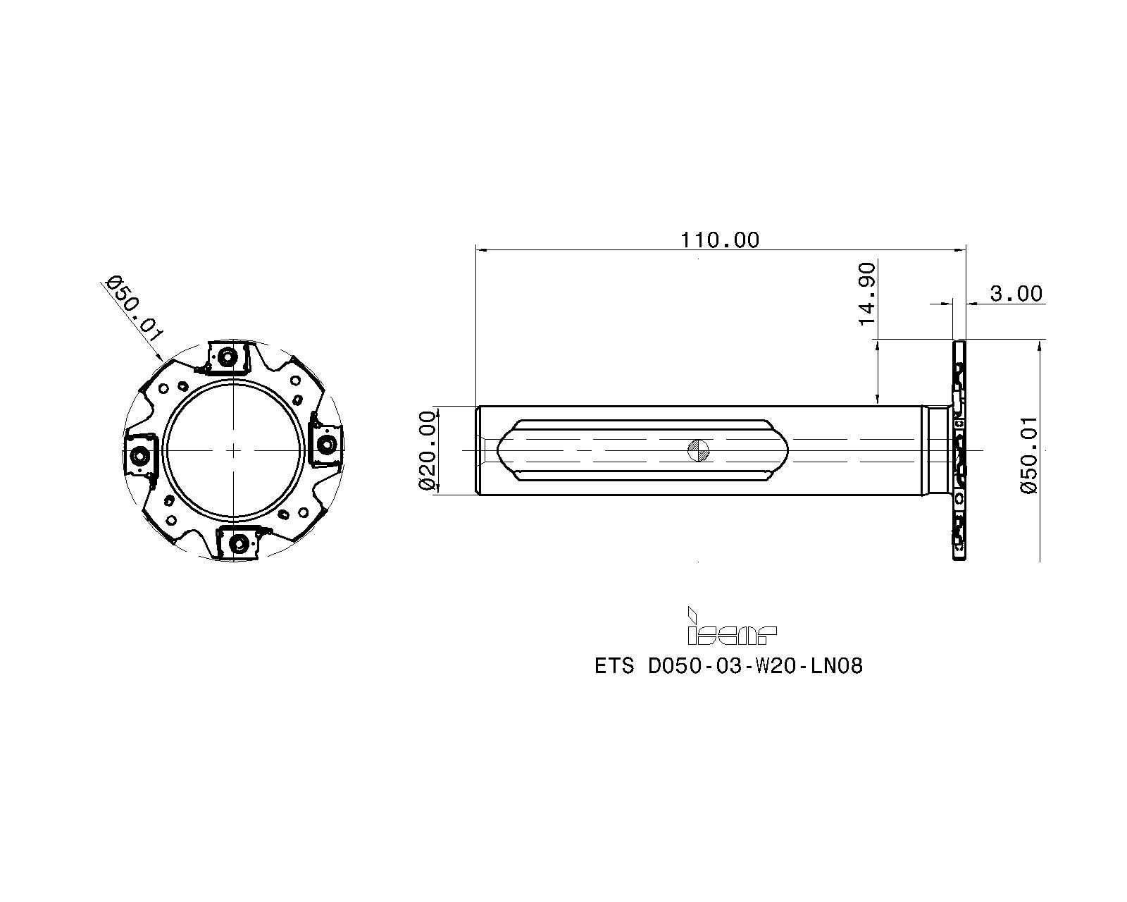 ISCAR Cutting Tools - Metal Working Tools - ETS-LN08 : 3104550