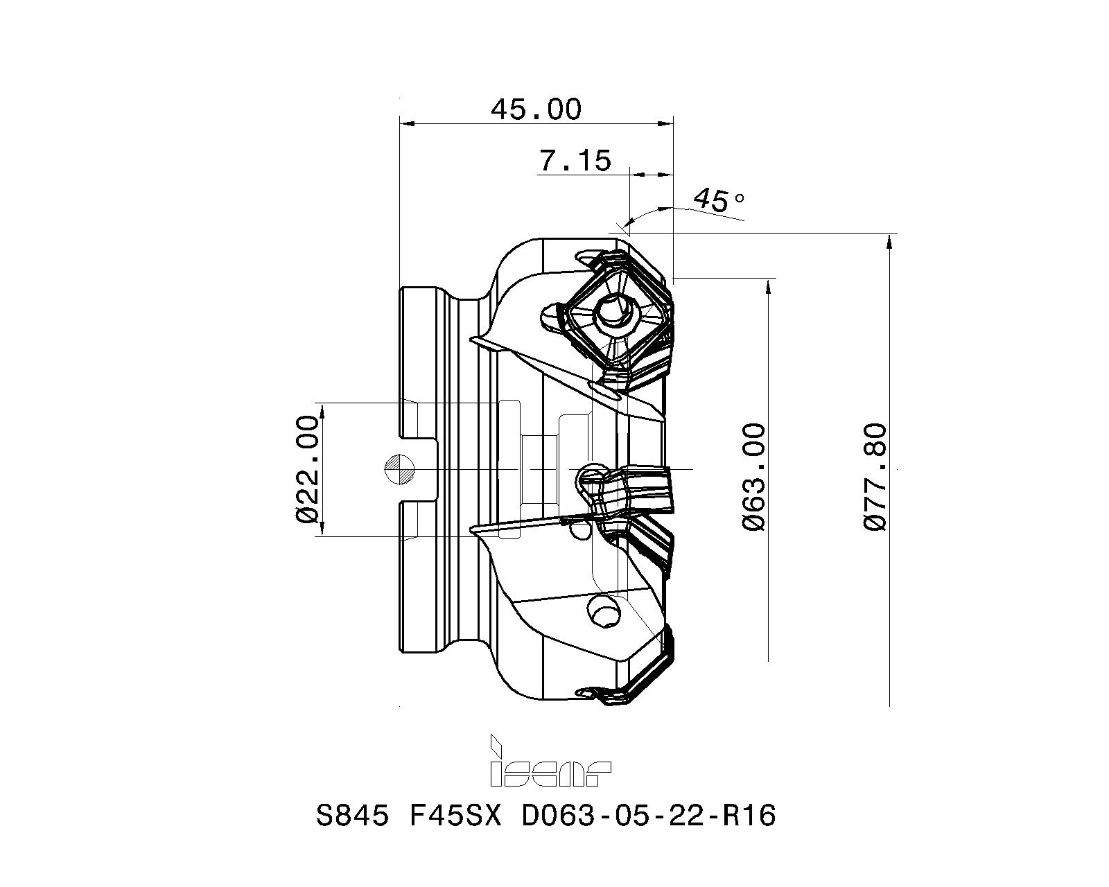 ISCAR Cutting Tools - Metal Working Tools - S845 F45SX-16