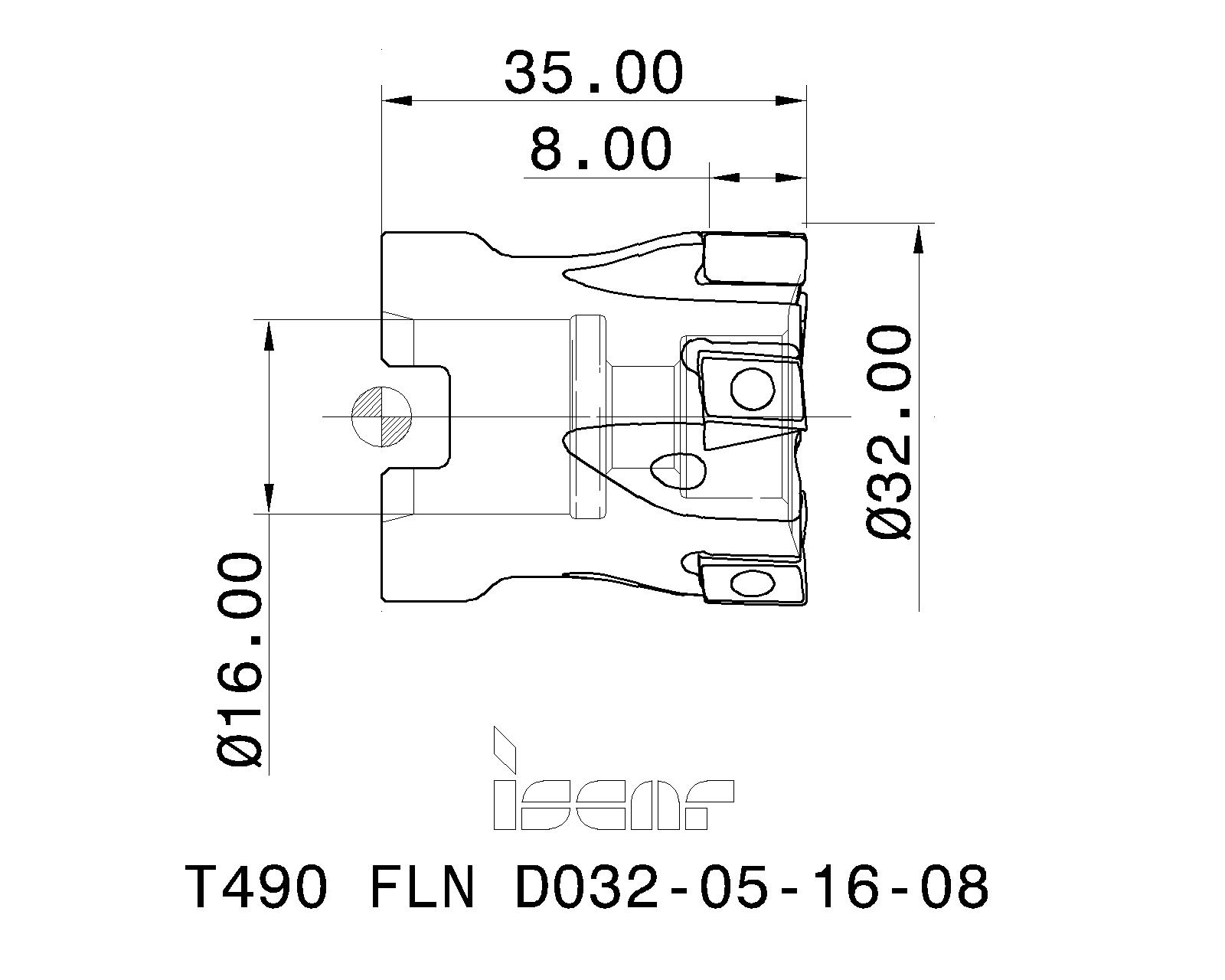 ISCAR Cutting Tools - Metal Working Tools - T490 FLN-08 : 3104890