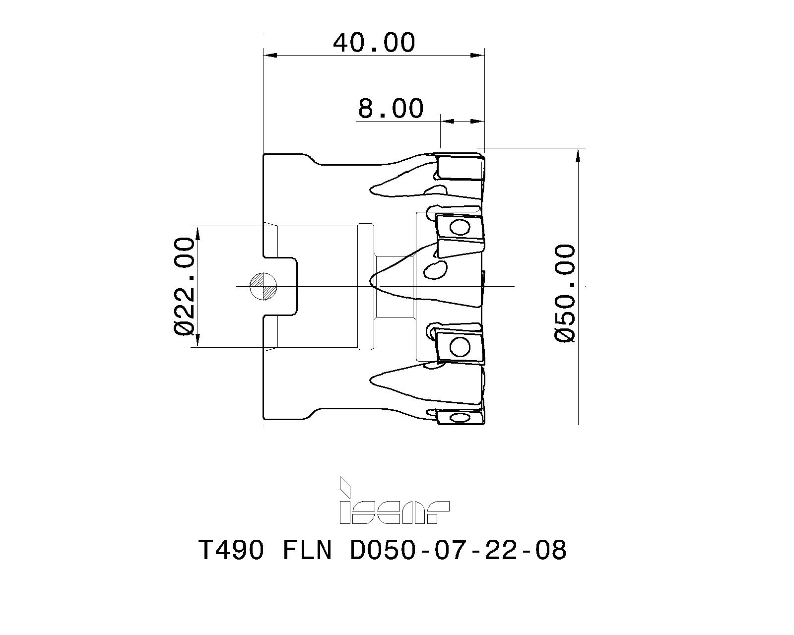 ISCAR Cutting Tools - Metal Working Tools - T490 FLN-08 : 3104894