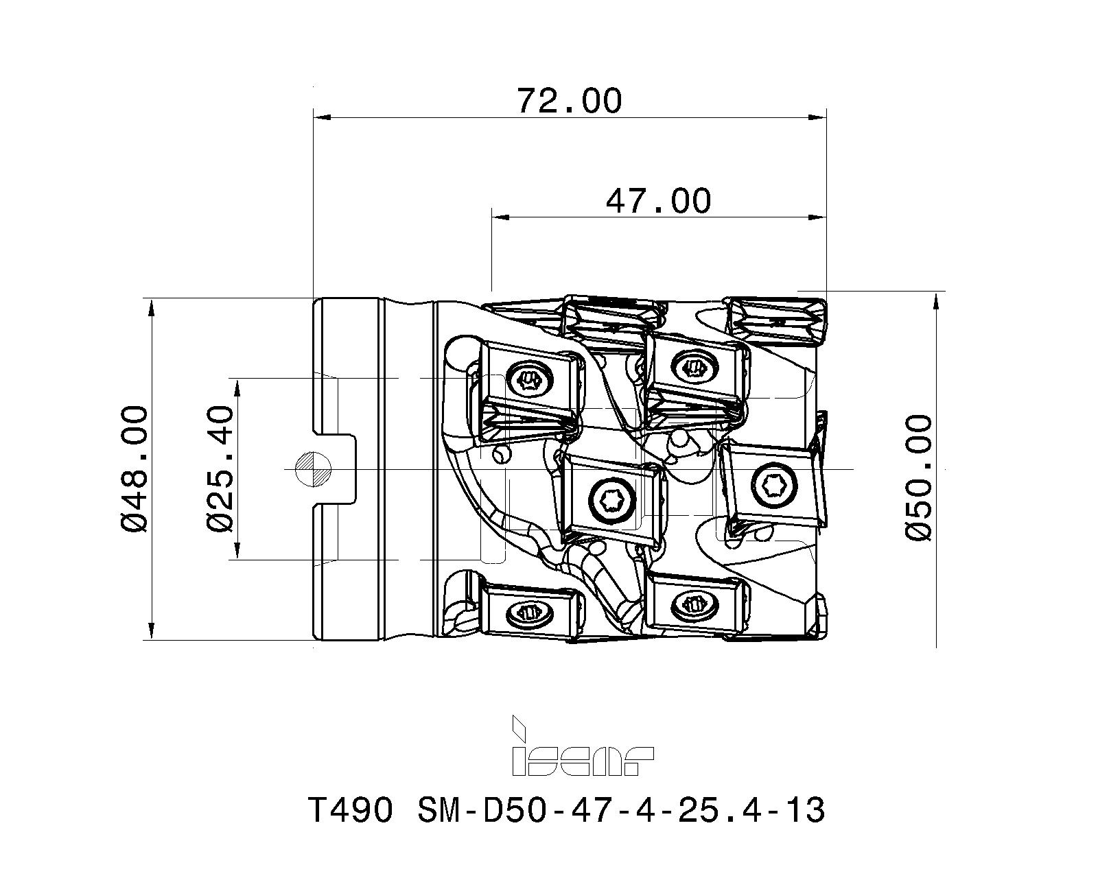 イスカル X その他ミーリング カッター T490SMD5047425.413 散水、水栓