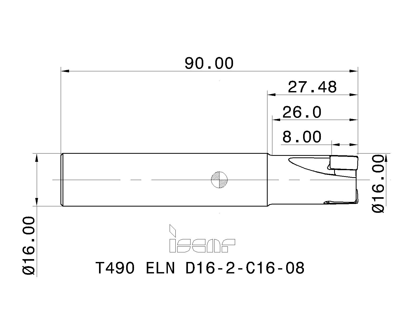ISCAR Cutting Tools - Metal Working Tools - T490 ELN-08 : 3105591 