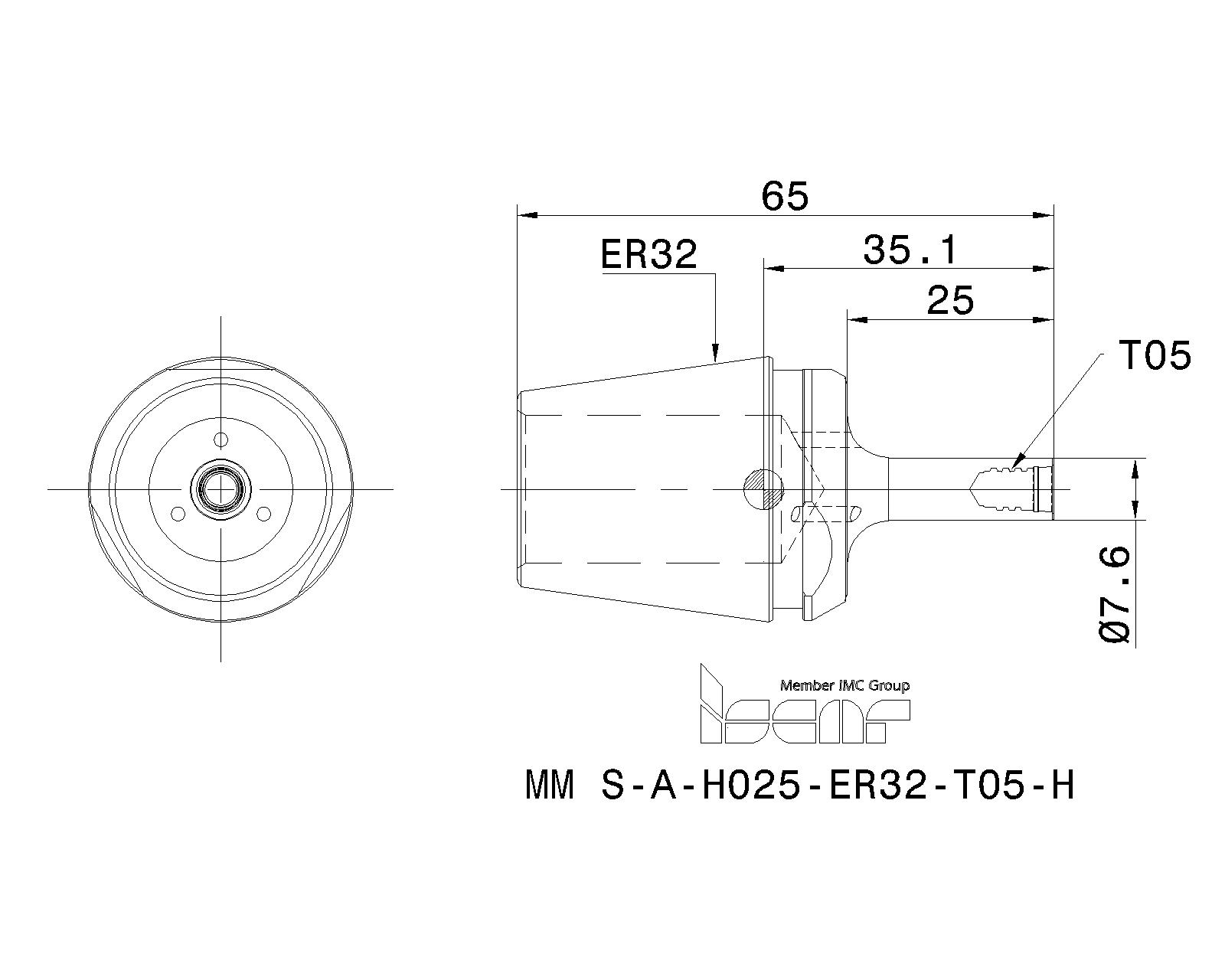 ISCAR Cutting Tools Metal Working Tools MM S-ER-H 3105833 MM  S-A-H025-ER32-T05-H