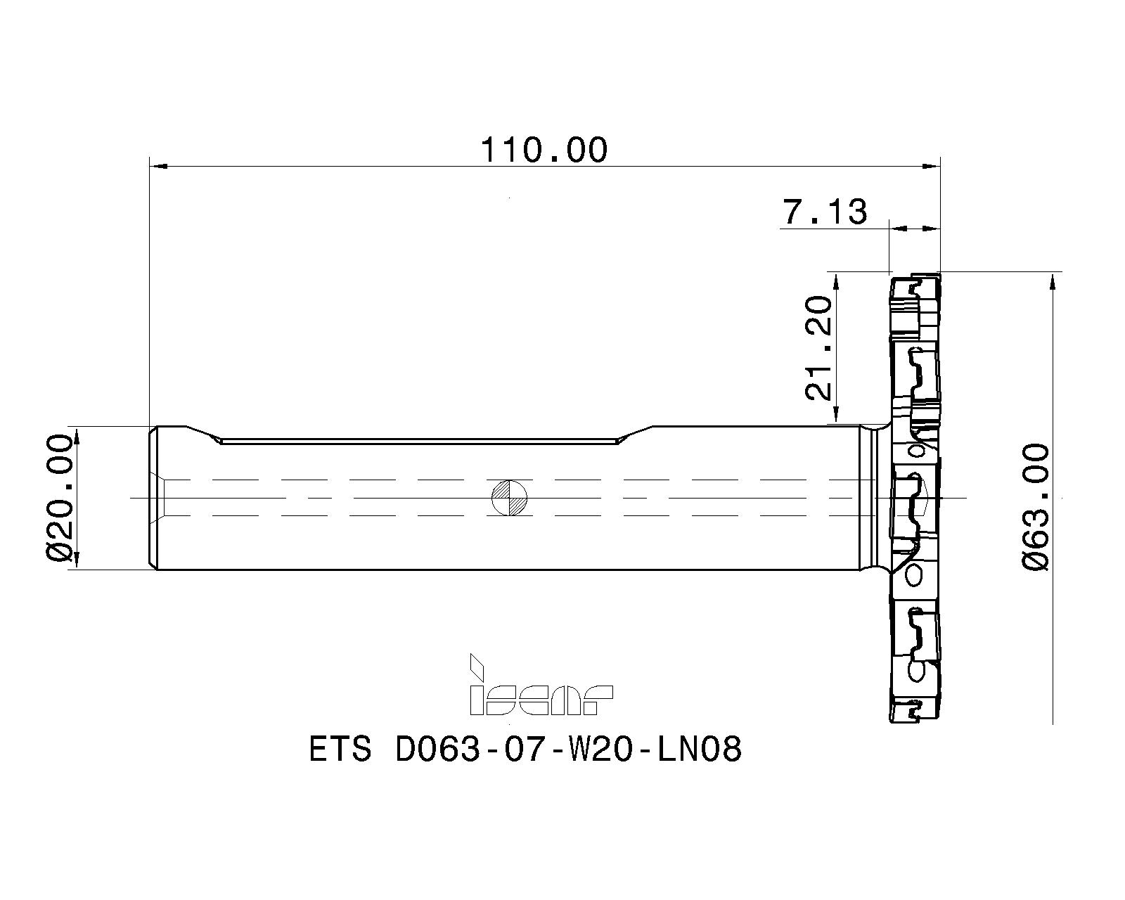 ISCAR Cutting Tools - Metal Working Tools - ETS-LN08 : 3106150