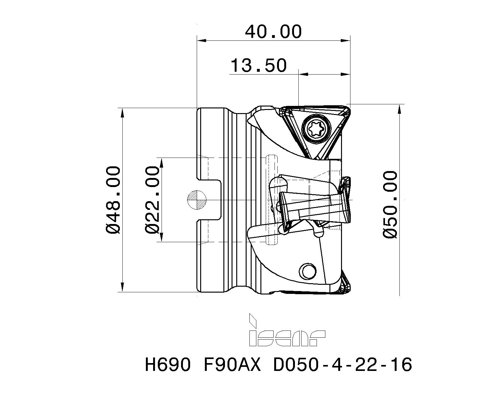 ISCAR Cutting Tools - Metal Working Tools - H690 F90AX-16 