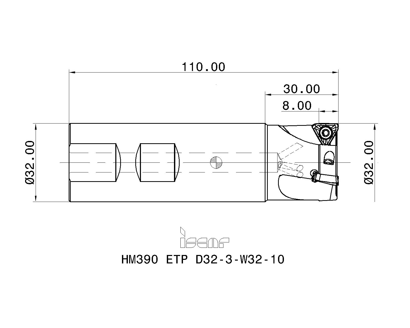 ISCAR Cutting Tools - Metal Working Tools - HM390 ETP-10 : 3106417