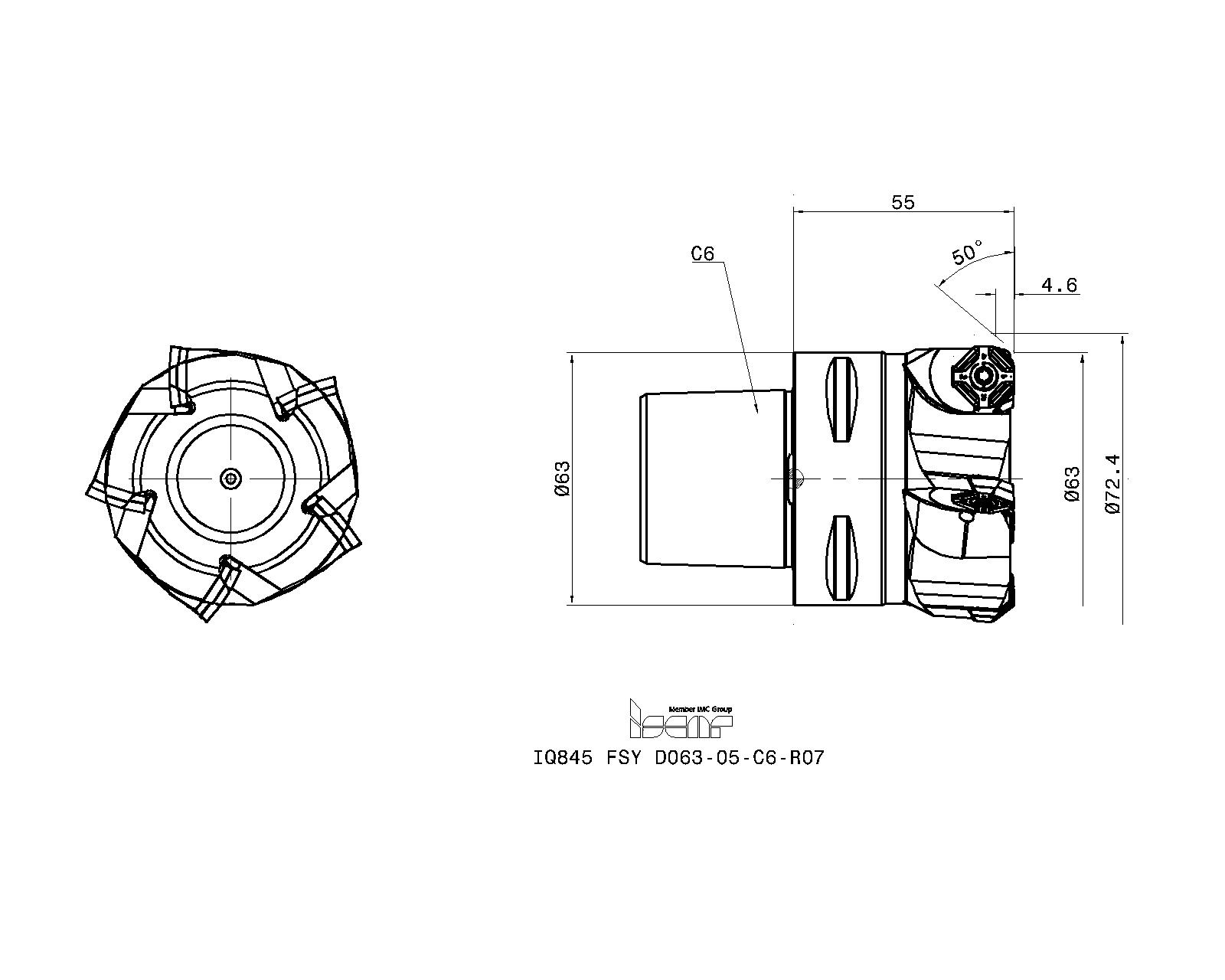 ISCAR Cutting Tools - Metal Working Tools - IQ845 FSY-C#-R07 ISCAR Cutting Tools - Metal Working Tools - IQ845 FSY-C#-R07