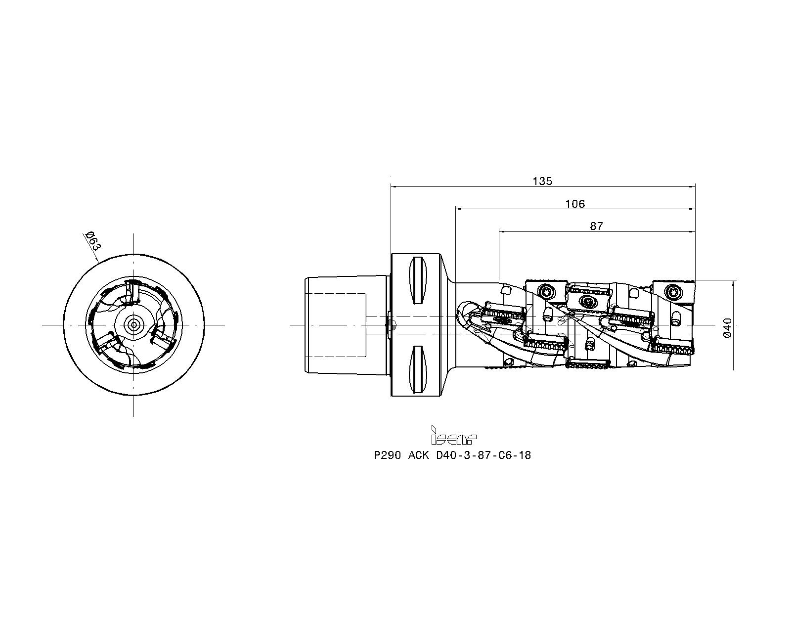 イスカル（ISCAR） イスカル シュレッドミルP290 P290 EPW D40-4-250-W40-18 1本 620-9599（直送品）