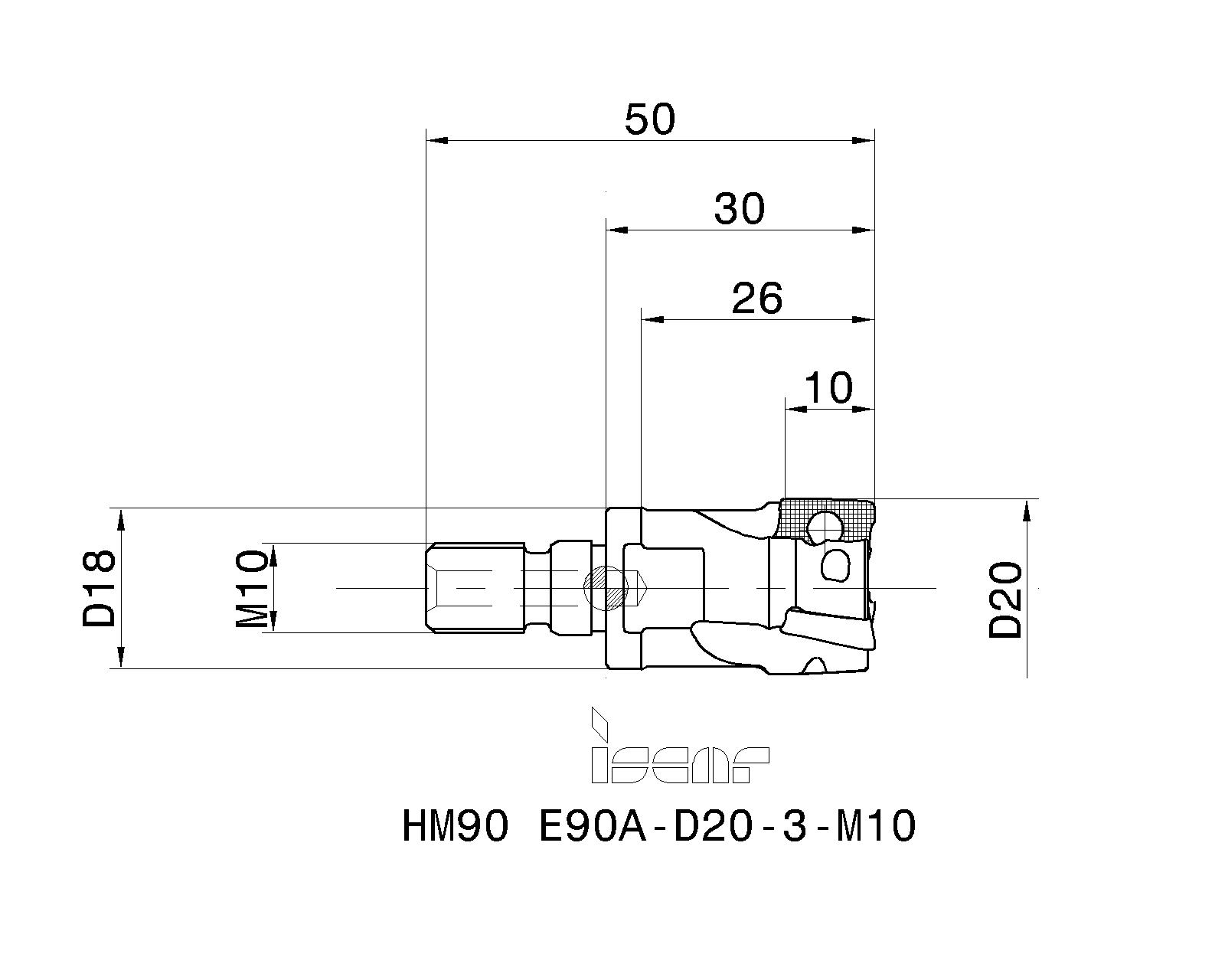 ISCAR Cutting Tools - Metal Working Tools - HM90 E90A-M-10