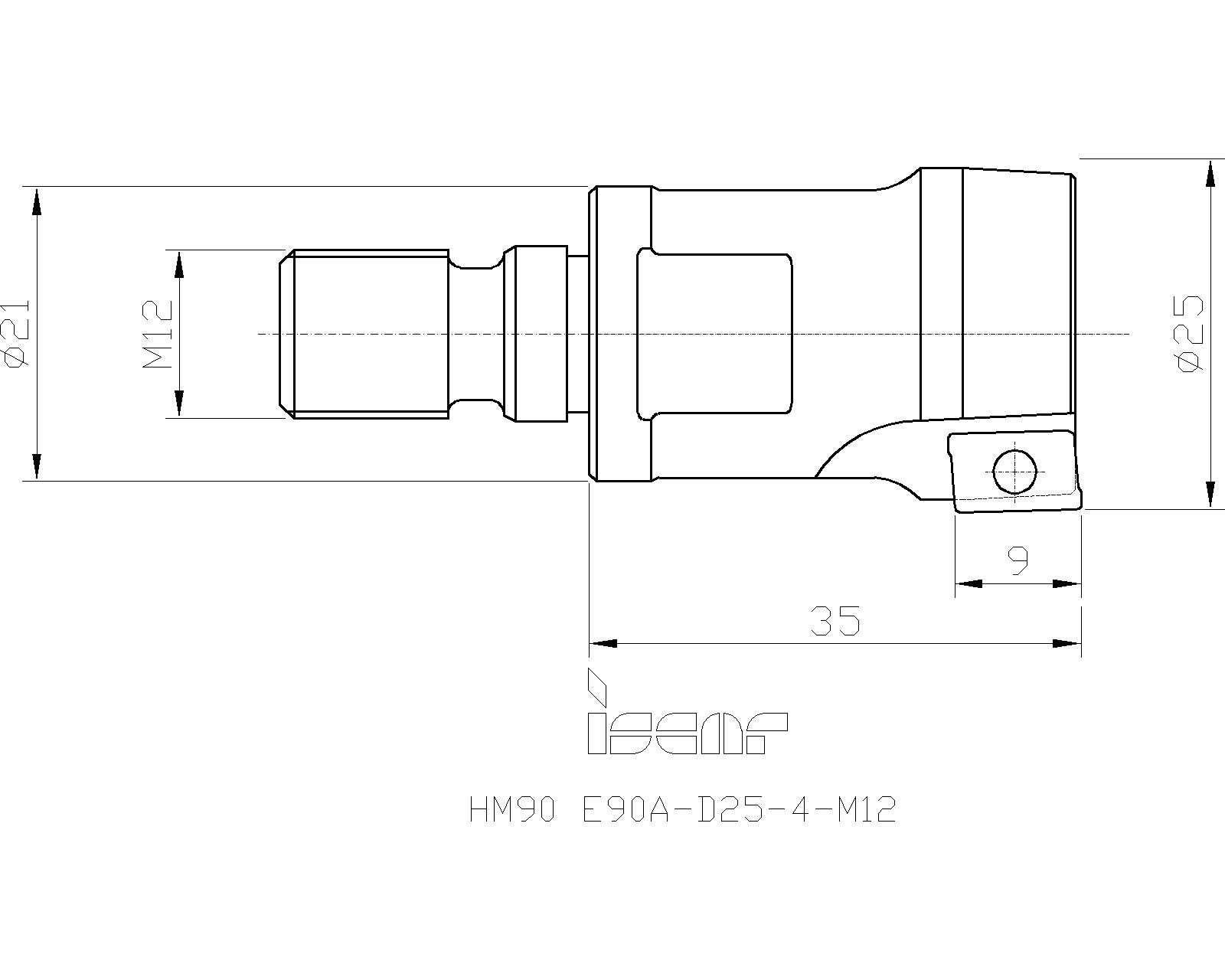 イスカル ヘリ2000 エンドミル HM90 E90A-10 HM90 E90A-D25-3-C24-B