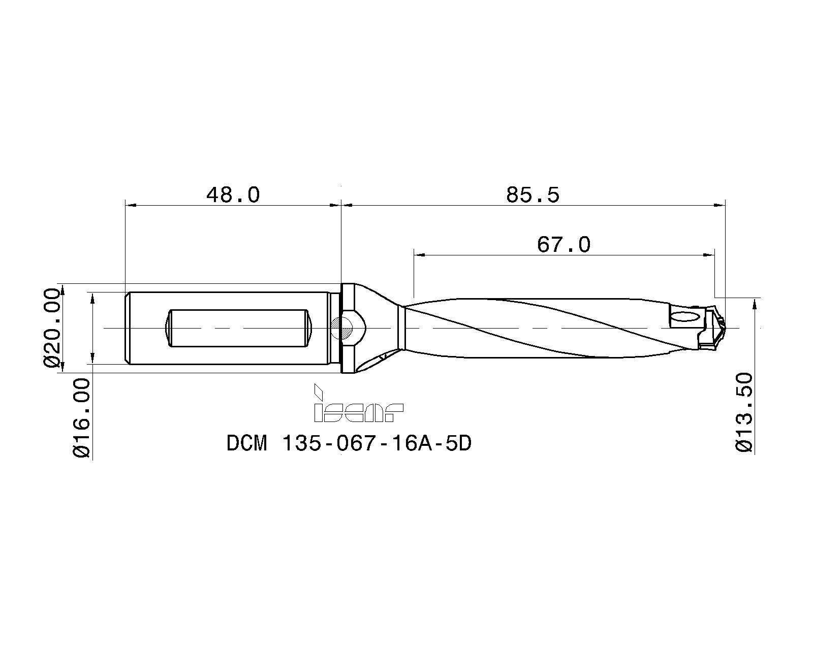 Corona 9 IC908 Nuovo H48428 5 5xD Dcm 135-067-16A DCM ISCAR Vollbohrer Ø13 