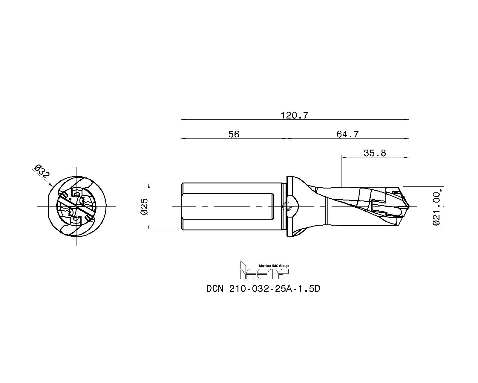 1x DCN 210-063-25A-3D + 1x ICP 210 IC908 ISCAR Sumo Cham Drill original neu