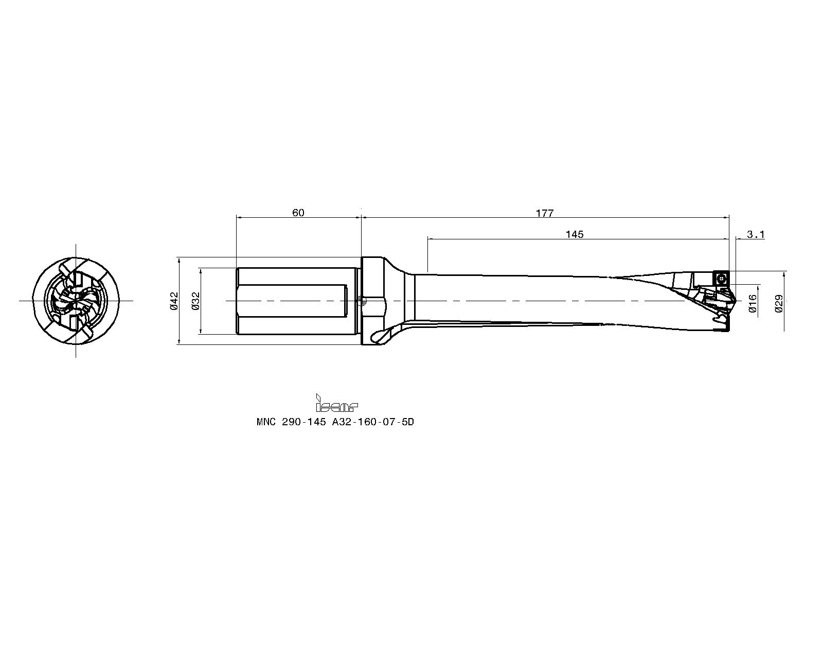 ISCAR Cutting Tools - Metal Working Tools - MNC-5D : 3202864 - MNC 290-145 A32-160-07-5D