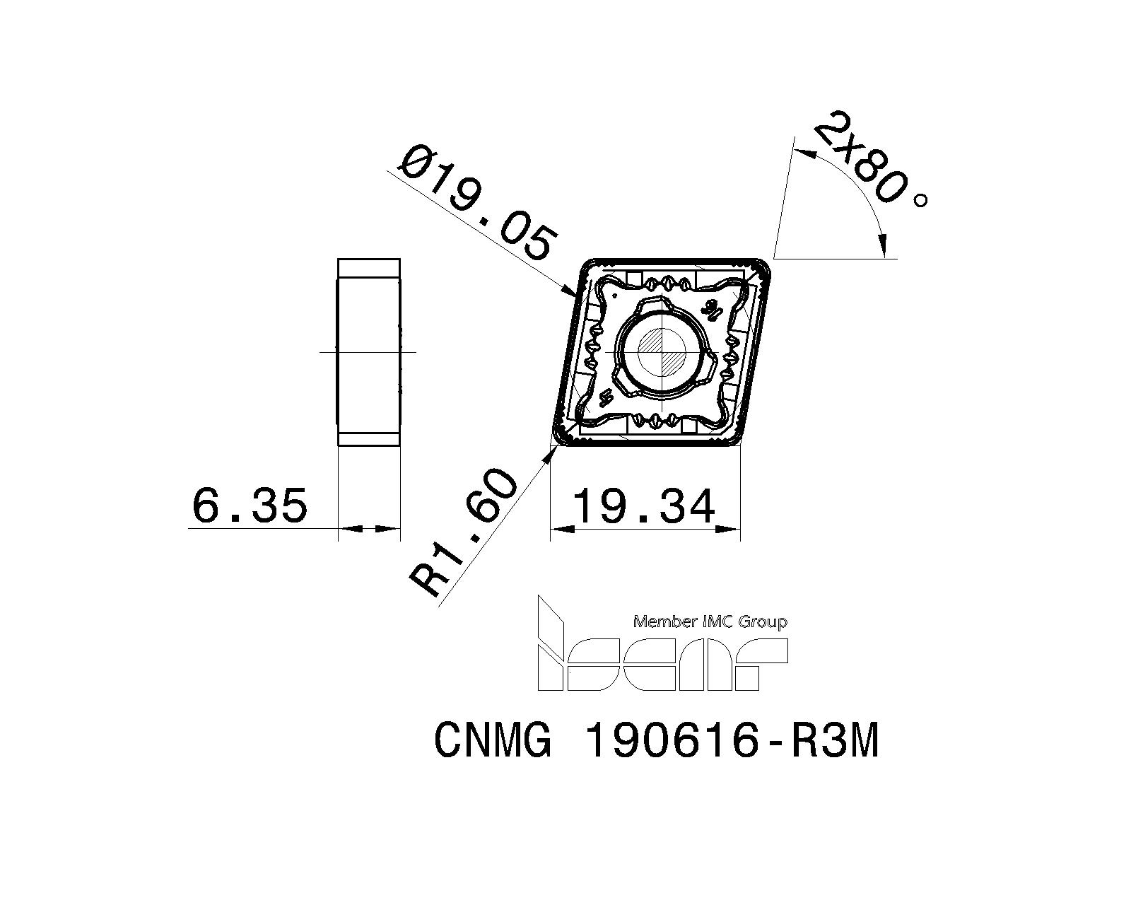 ISCAR Cutting Tools Metal Working Tools CNMGR3M 3302688 CNMG 190616R3M