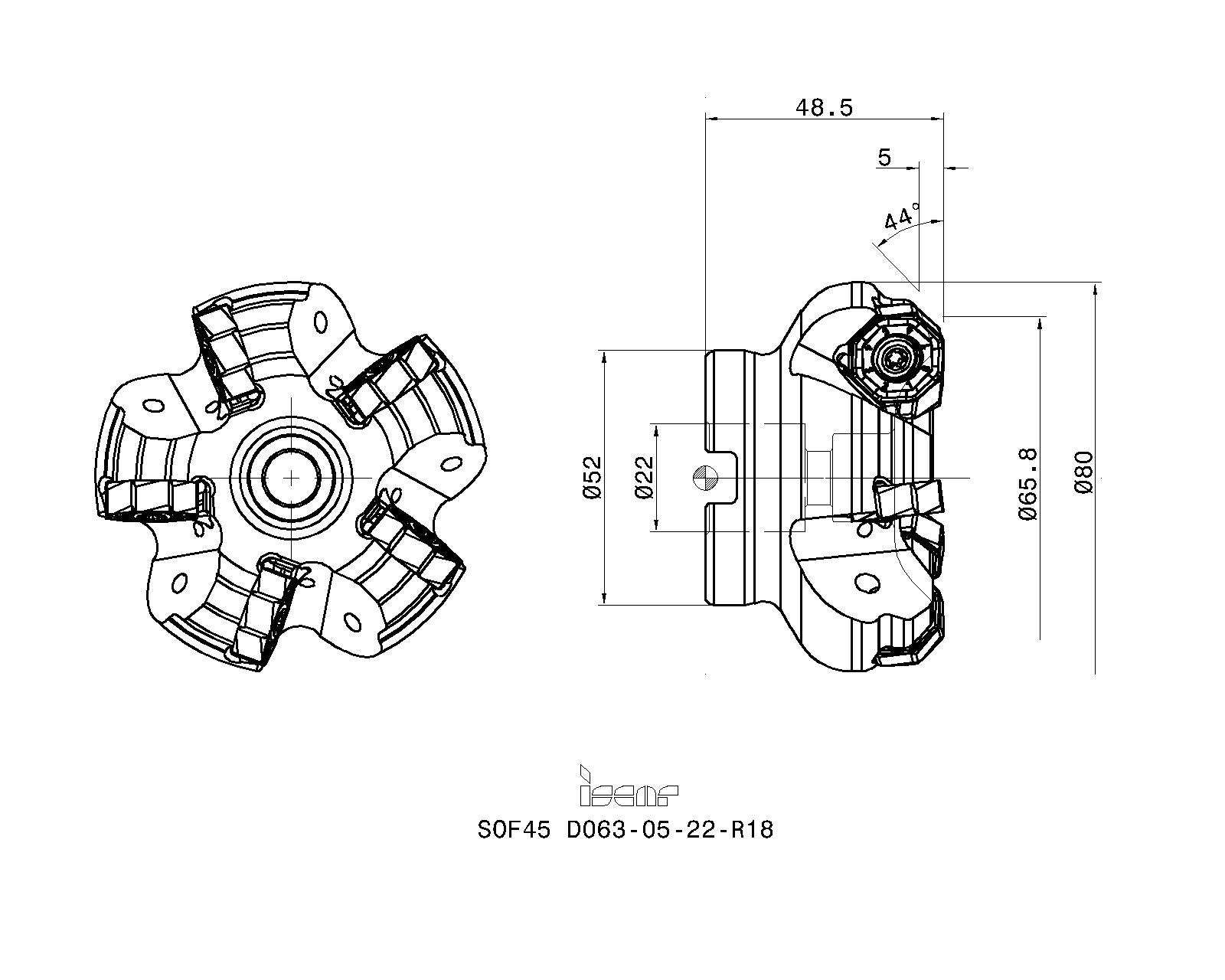 ISCAR Cutting Tools - Metal Working Tools - SOF45-R18 : 3309290