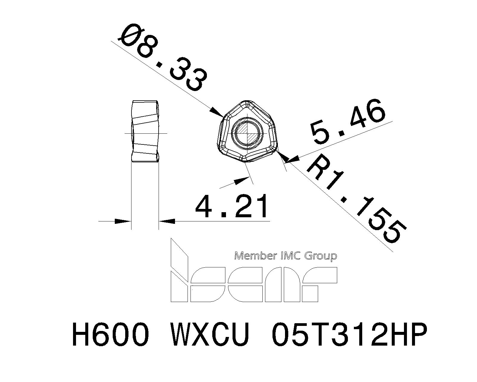 ISCAR Cutting Tools - Metal Working Tools - H600 WXCU : 3309562