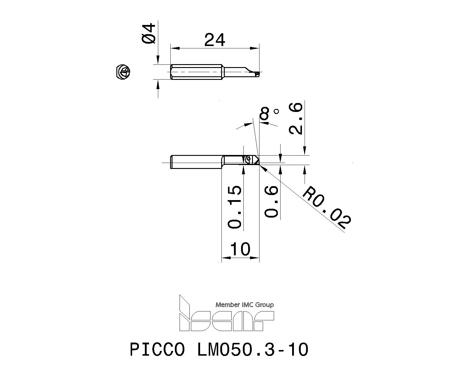 迅速な対応で商品をお届け致します イスカル PICCO R 090.3-10 ピコカット小径ソリッドバー L 090 IC228 