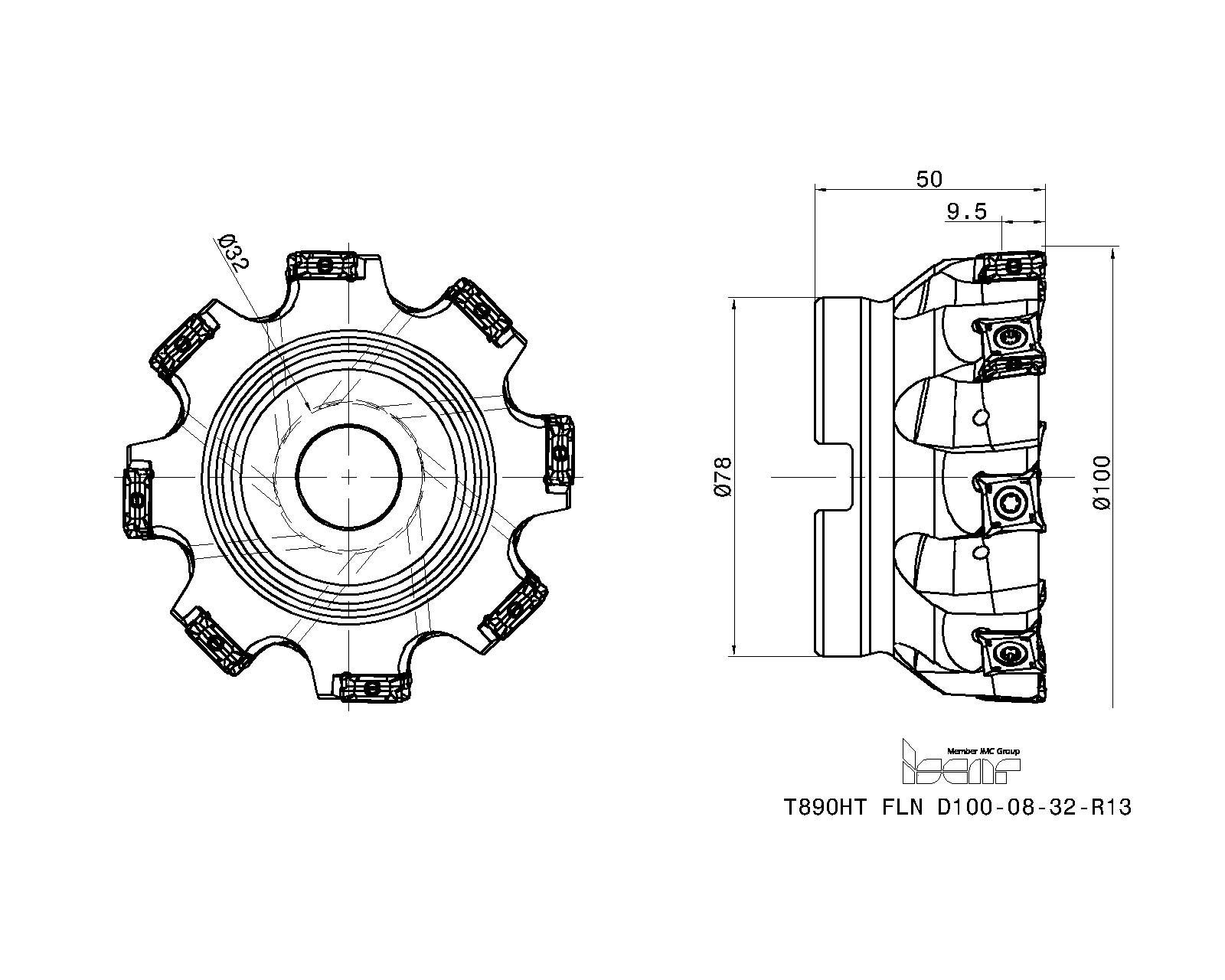 ISCAR Cutting Tools Metal Working Tools T890HT FLNR13 3315289