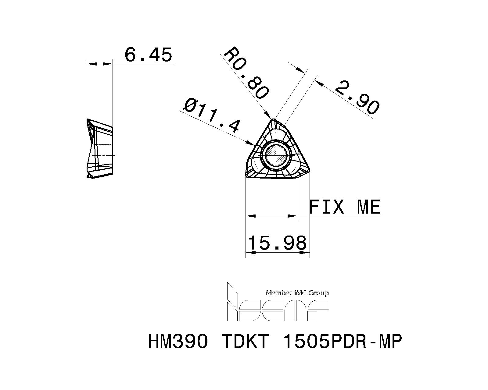 ISCAR Cutting Tools - Metal Working Tools - HM390 TDKT/CT 1505